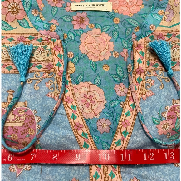 Spell Love Story Blouse in Sky Blue size S Excellent Condition - Picture 6 of 9